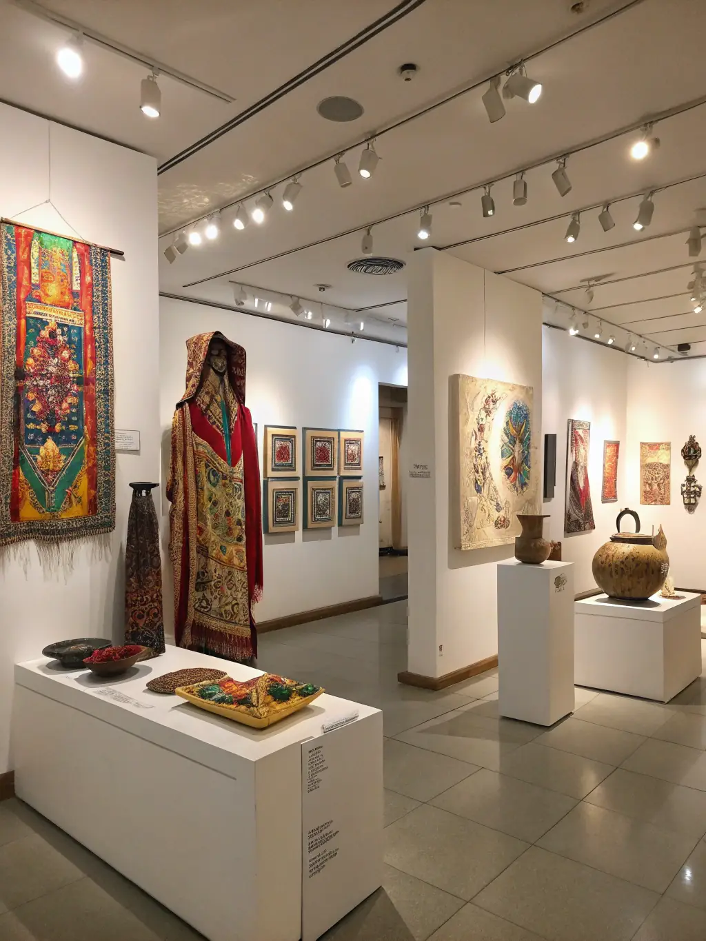 A photo of an exhibition showcasing historical artifacts and documents related to the region's past, highlighting the association's role in cultural promotion.